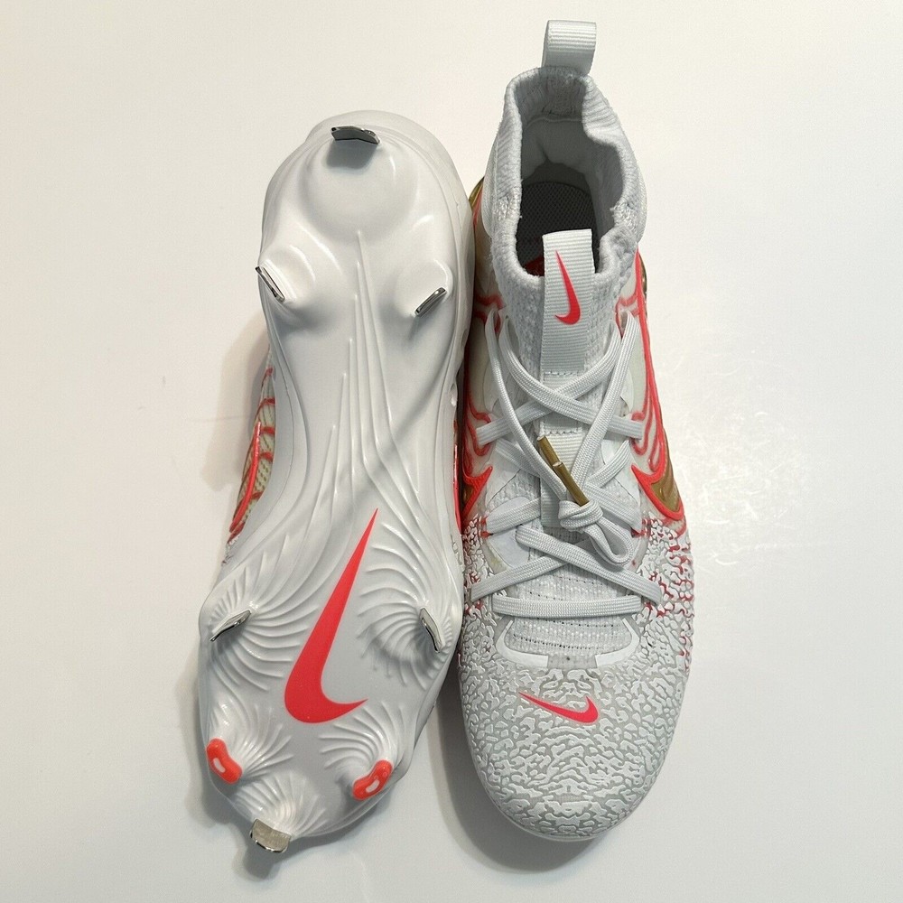 NIKE Alpha Huarache NXT Baseball Cleats Mens 11 Playoff Pack White Gold Crimson - Picture 4 of 7